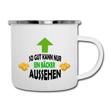 Backen Emaille Tasse - Bäcker