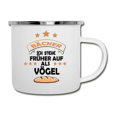 Backen Emaille Tasse - Bäcker