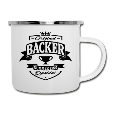 Backen Emaille Tasse - bäcker