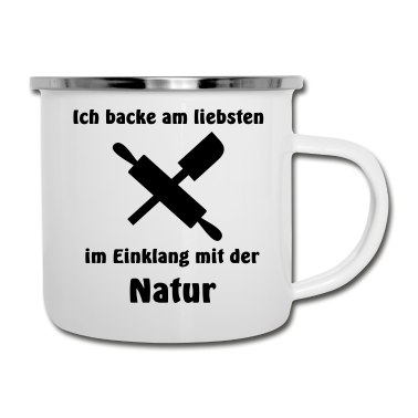 Backen Emaille Tasse - Backen Küche Bäcker