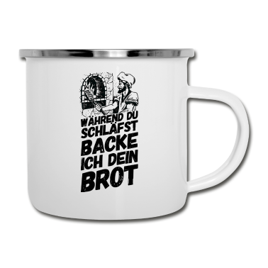 Backen Emaille Tasse - Bäcker Bäckerei Backwaren Backen