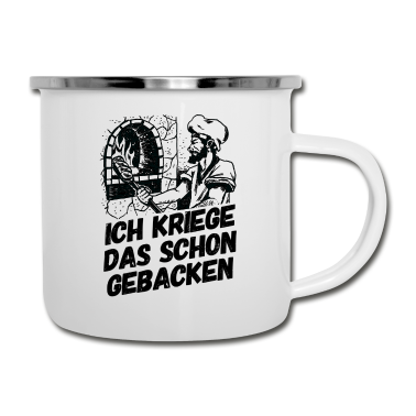 Backen Emaille Tasse - Bäcker Bäckerei Backwaren Backen