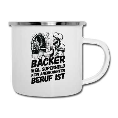 Backen Emaille Tasse - Bäcker Bäckerei Backwaren Backen
