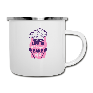 Backen Emaille Tasse - Koch Köchin Backen Bäcker
