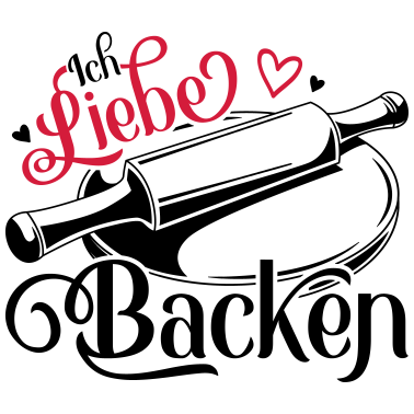 Motiv Ich liebe Backen Herz Nudelholz Bäcker