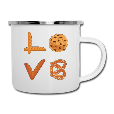 Backen Emaille Tasse - Backen Beruf Bäcker Bäckerin Geschenkidee