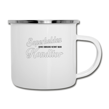 Backen Emaille Tasse - Backen Bäckerei Konditorei Bäcker Mehl
