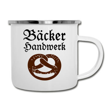 Backen Emaille Tasse - Bäcker Handwerk