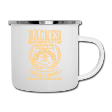 Backen Emaille Tasse - Ich bin stolzer Bäcker