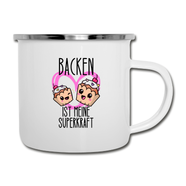 Backen Emaille Tasse - Backen ist meine superkraft