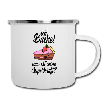 Backen Emaille Tasse - ich backe was ist deine superkraft