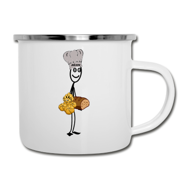 Backen Emaille Tasse - Bäcker Beruf Brot backen, Brötchen