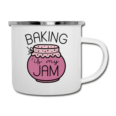 Backen Emaille Tasse - Backen ist meine Marmelade