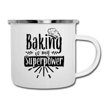 Backen Emaille Tasse - Backen Ist Meine Superkraft Bäcker Hobby Bäckerei