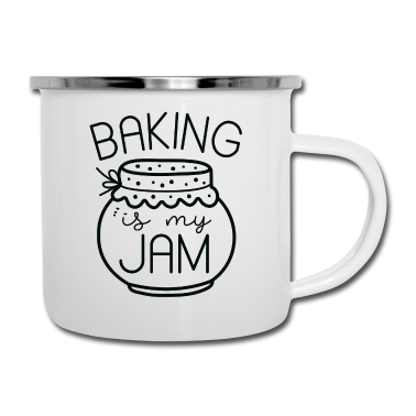 Backen Emaille Tasse - Backen ist meine Marmelade