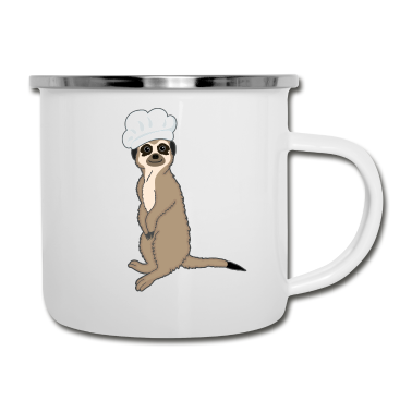 Backen Emaille Tasse - Lustiges Erdmännchen Bäcker Backen Geschenk