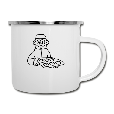Backen Emaille Tasse - Bäcker - line