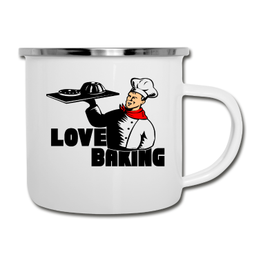 Backen Emaille Tasse - Liebe zum Backen