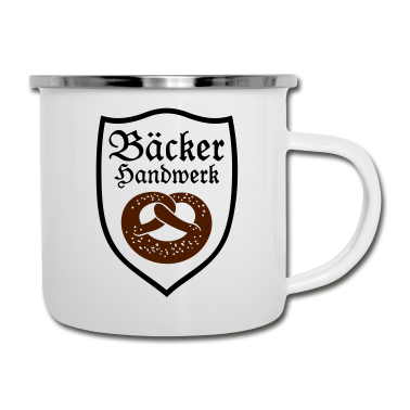 Backen Emaille Tasse - Bäcker Handwerk