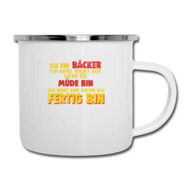 Backen Emaille Tasse - Bäcker Konditor Backen Bäckerei Mehl Geschenk