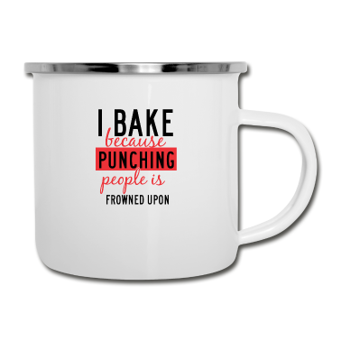 Backen Emaille Tasse - Lustig backe