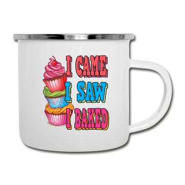 Backen Emaille Tasse - Cupcake Backen Bäcker Mufin Konditor
