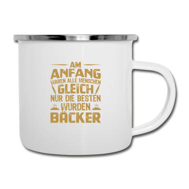 Backen Emaille Tasse - Bäcker Konditor Backen Bäckerei Mehl Geschenk