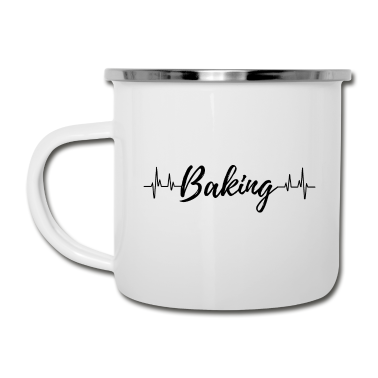 Backen Emaille Tasse - Backen Herzschlag