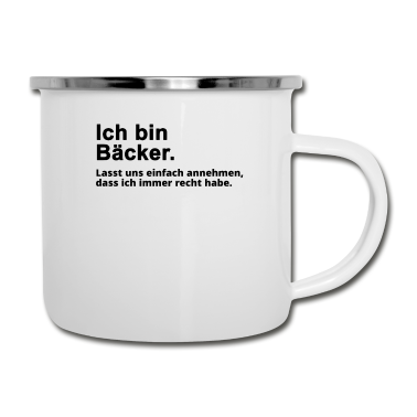 Backen Emaille Tasse - Bäcker Beruf Backen Spruch Geschenk