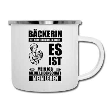 Backen Emaille Tasse - Bäcker Backen Mein Beruf Bäckermeister Geschenk