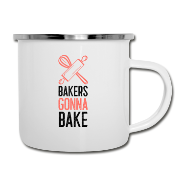Backen Emaille Tasse - Backen Bäcker Bäckerei Teigflüsterer Geschenk