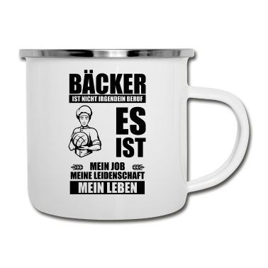 Backen Emaille Tasse - Bäcker Backen Mein Beruf Bäckermeister Geschenk