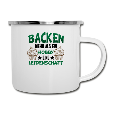 Backen Emaille Tasse - Bäcker Shirt • Cake backen • Bäckerei Geschenk
