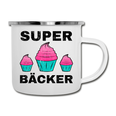Backen Emaille Tasse - Bäcker Bäckerei Backwaren backen Bäckerin Geschenk