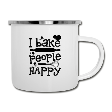 Backen Emaille Tasse - Ich Backe Menschen glücklich für Bäcker