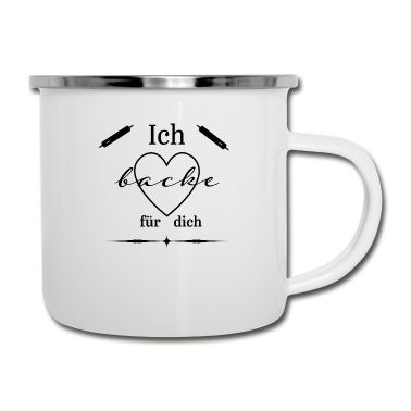 Backen Emaille Tasse - Ich backe für dich
