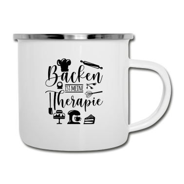 Backen Emaille Tasse - Bäcker - Backen ist meine Therapie für Konditoren