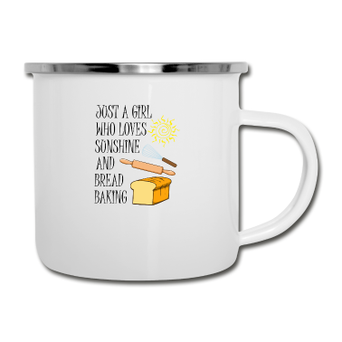 Backen Emaille Tasse - Hobbykoch Brote Backen Mädchen Bäcker