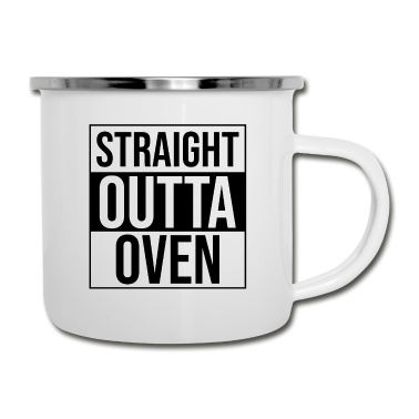 Backen Emaille Tasse - Backen aus dem Ofen Bäcker Geschenk idee Bäckerin