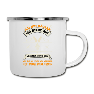 Backen Emaille Tasse - Stolzer Bäcker!