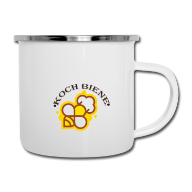 Backen Emaille Tasse - Süße Back Biene - Natürliches Backen - Geschenk