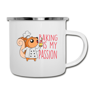 Backen Emaille Tasse - Backen Eichhörnchen