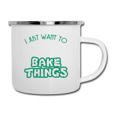 Backen Emaille Tasse - Kaffee und backen