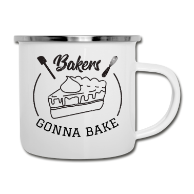 Backen Emaille Tasse - Backen Bäcker Bäckerin Kuchen Torte Geschenk idee