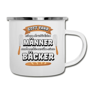 Backen Emaille Tasse - Bäcker Meister Bäckerei backen lustiger Spruch