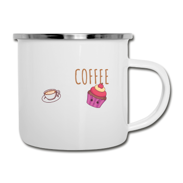 Backen Emaille Tasse - Kaffee trinken und backen | Bäcker | Kaffee | Brot