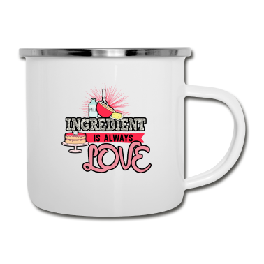 Backen Emaille Tasse - Zutaten Zutat Liebe Backen Bäcker Bäckerei