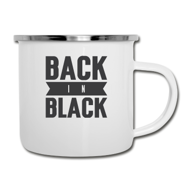 Backen Emaille Tasse - back in black