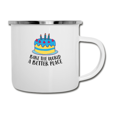 Backen Emaille Tasse - Backen Sie die Welt ein bisschen besser Bäcker
