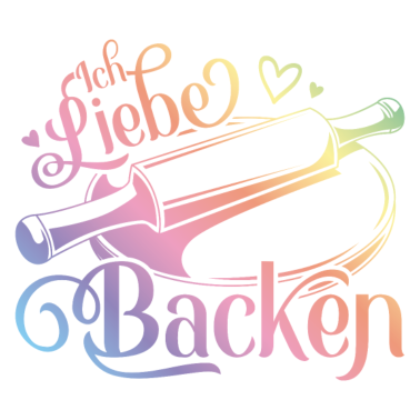 Motiv Ich liebe Backen Herz Nudelholz Bäcker